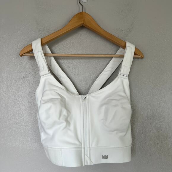 SheFit NWT Medium Impact Flex Sports Bra White Women's Size 5XL Zip Adjustable - Picture 1 of 12